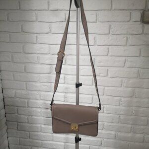 La Diva Ladies Dark Taupe Adjustable Strap Faux Leather Crossbody Bag